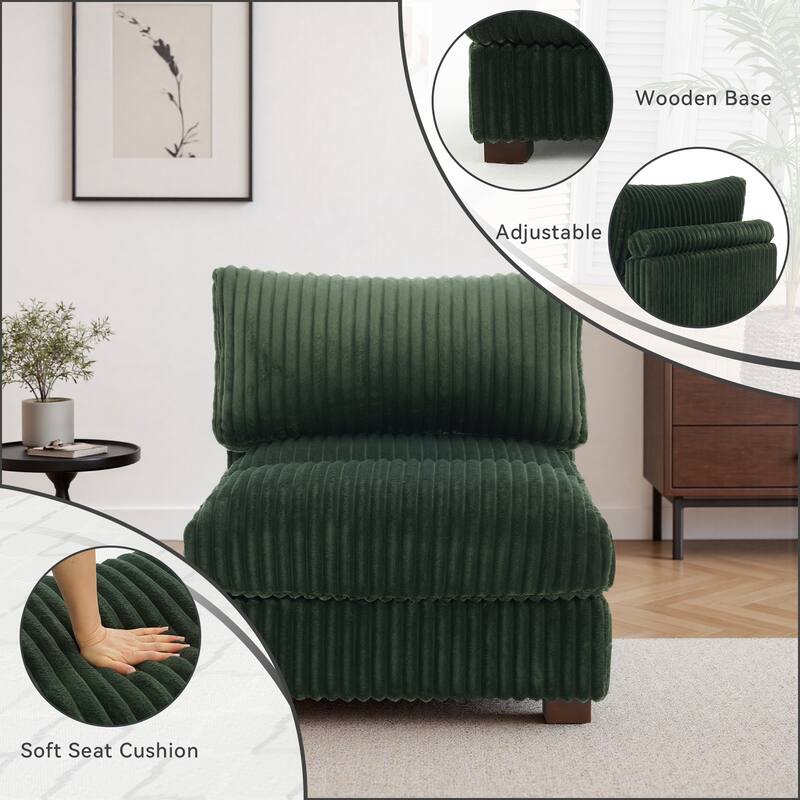 Cotton Flannel corner Sofa Armless Modular Sectional Sofa Seamless Combination