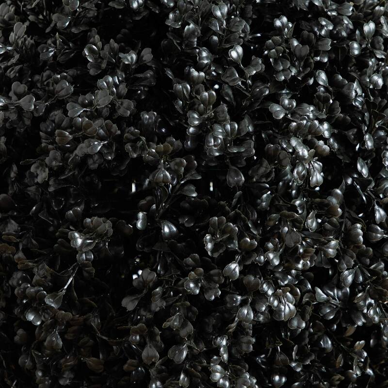 Triple Boxwood Ball UV-Resistant Artificial Halloween Topiary Tree - 5' - Black