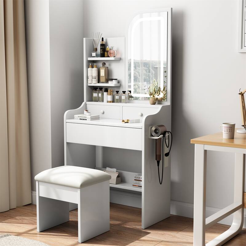 Fashion Vanity Desk with Mirror and Lights