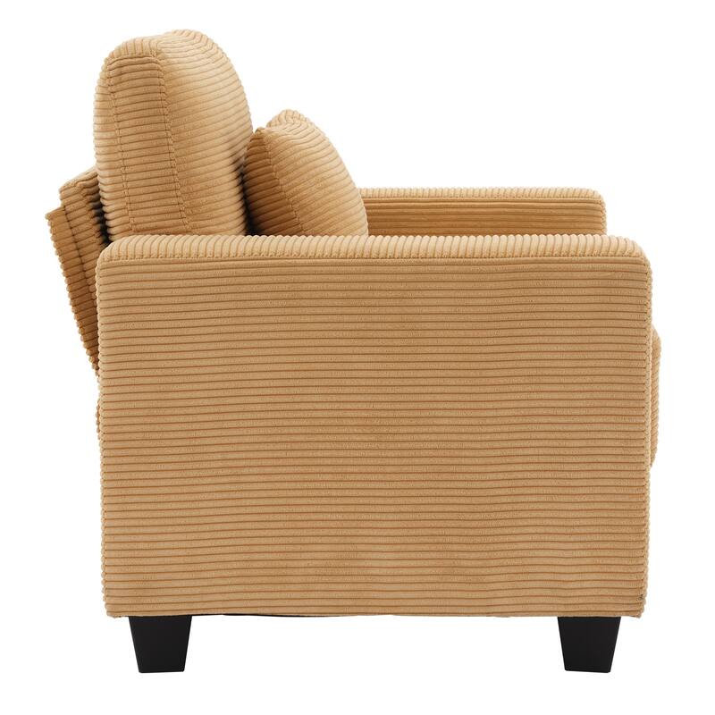 Corduroy Widened Single Sofa Chair, A Extra Lumbar Pillow