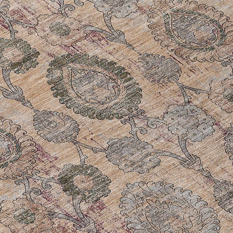 Machine Washable Indoor/ Outdoor Chantille Traditional Floral Rug
