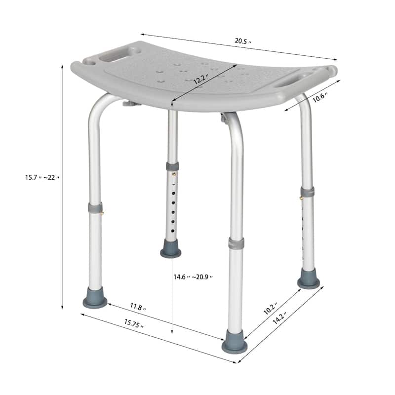 Elderly Bath Chair without Back of a Chair Gray