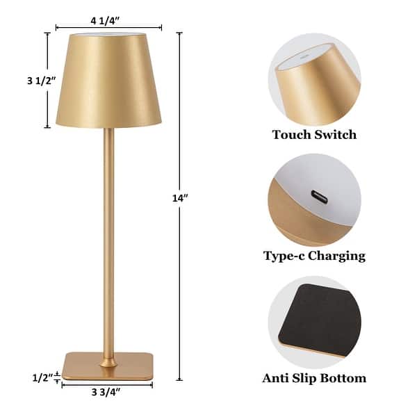 dimension image slide 1 of 4, C Cattleya 4-Pack LED Cordless 3CCT Dimmable Portable Table Lamps