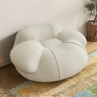 WOWMAX Oversized Accent Chair, Comfy Round Sofa Chair, Deep Seat Armchair For Living Room Bedroom Reading Nook