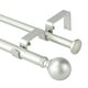 preview thumbnail 27 of 32, Round Ball Designer Double Drapery Adjustable Curtain Rod & Hardware 28"-48" - Antique Silver/Pewter