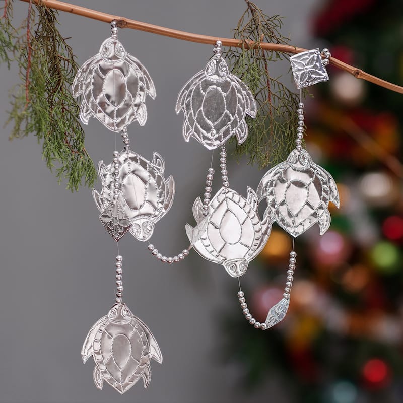 Novica Handmade Wise Shells Aluminum Garland