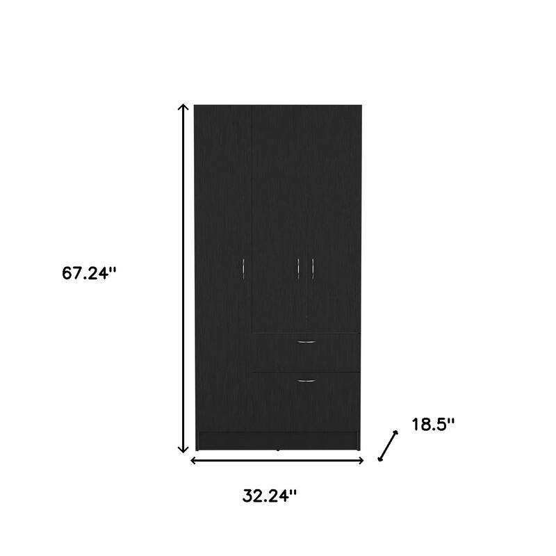 HomeRoots Two Piece Brown and Black Bedroom Set