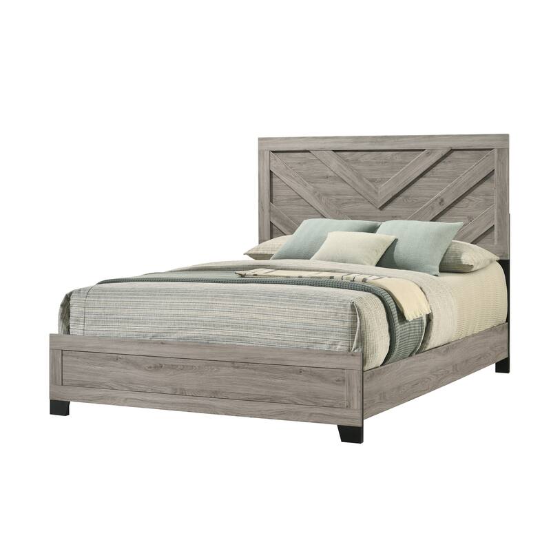 Napa Light Grey Wood Slim Profile Bed Frame