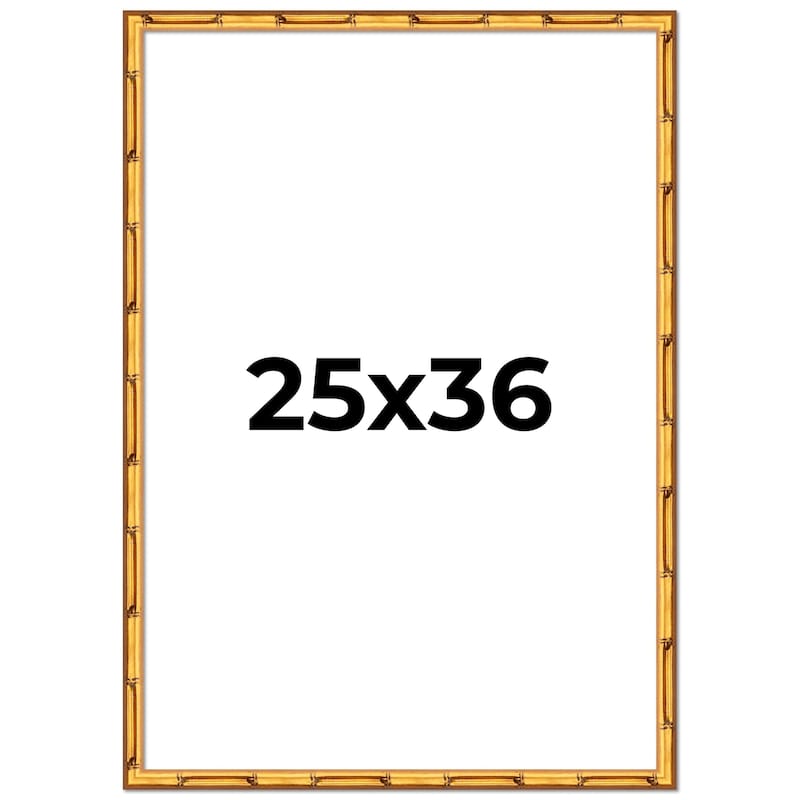 25x36 Frame Gold Bamboo Picture Frame Modern Photo Frame Includes UV Acrylic Shatter Guard Front Acid Free Foam Backing Board