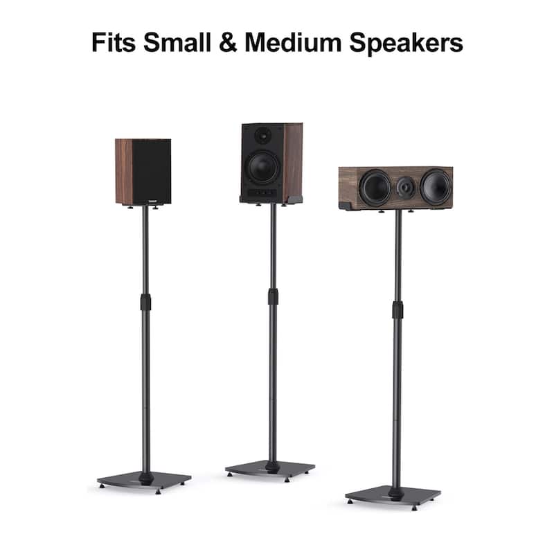 ErgoAV 1-Pair Adjustable Height Bookshelf Speaker Stands