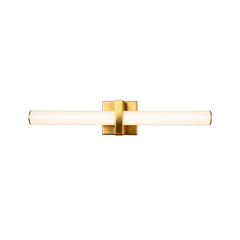 1-Light Satin Brass LED Wall Sconce With A Frosted Opal Glass Shade