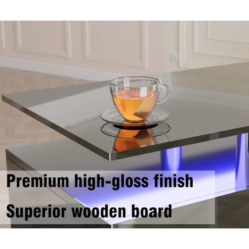 Black Modern 63" Fireplace TV Stand with Tiers Storage Space for TVs Up to 50"