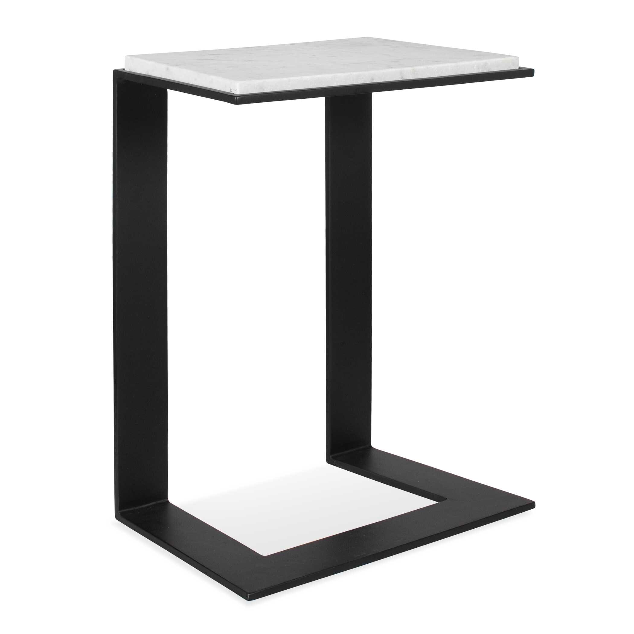 Uttermost Kenora White Marble Accent Table - 18.00" W x 22.50" H x 11.75" D
