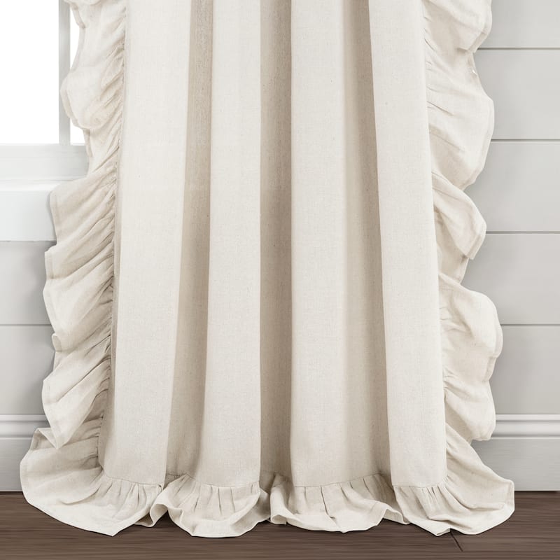 Lush Decor Linen Ruffle Window Curtain Panel (Single)