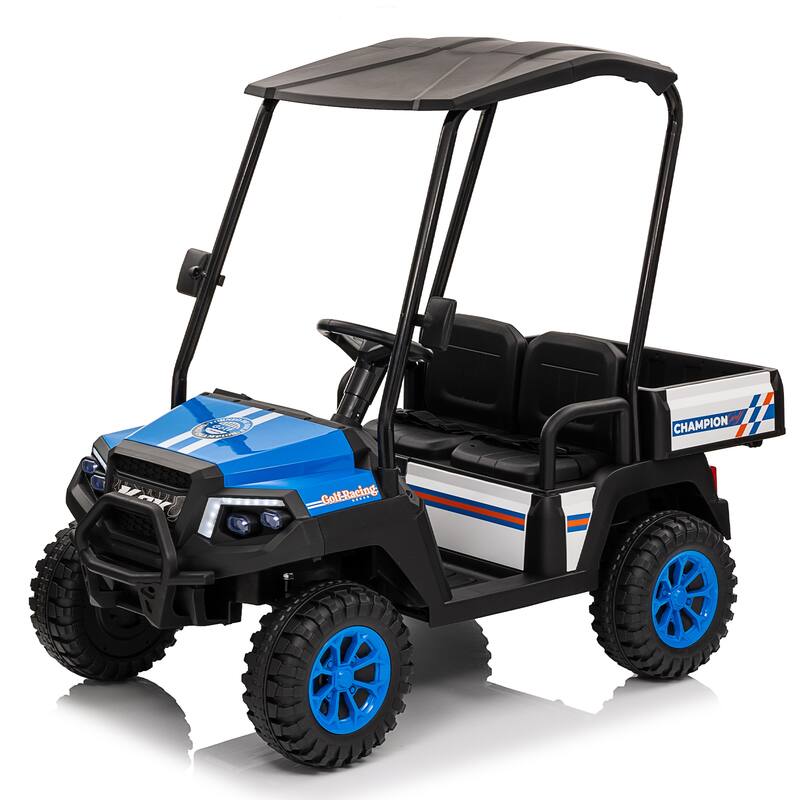 24V XL Kids Electric Ride on Track 20in Wide Seat,Removable Sunshade, Dual-Motor Drive,4-Wheel Spring Suspension,age:3-8