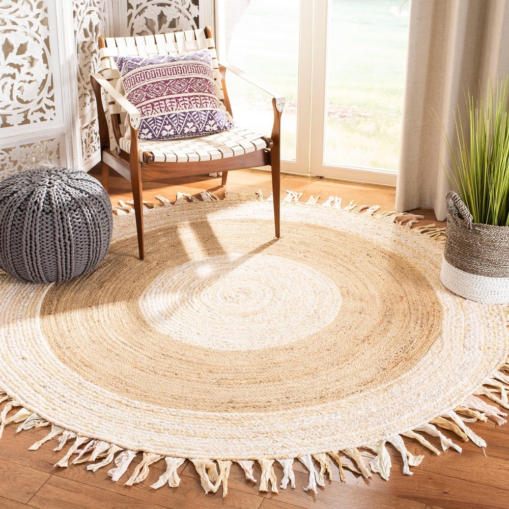 SAFAVIEH Handmade Cape Cod Wobke Jute Rug with Fringe