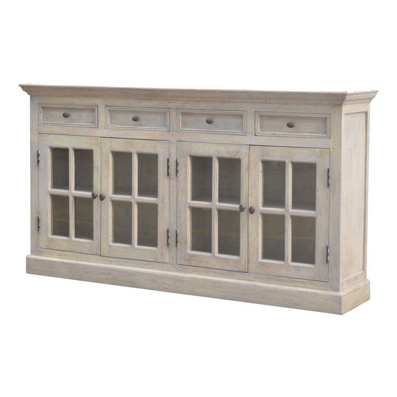 Artisan Furniture Solid Wood Stone Acid Wash Glazed Sideboard
