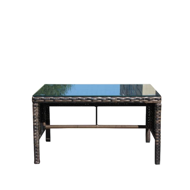 Outdoor patio Furniture 1 Coffee Table with clear tempered glass