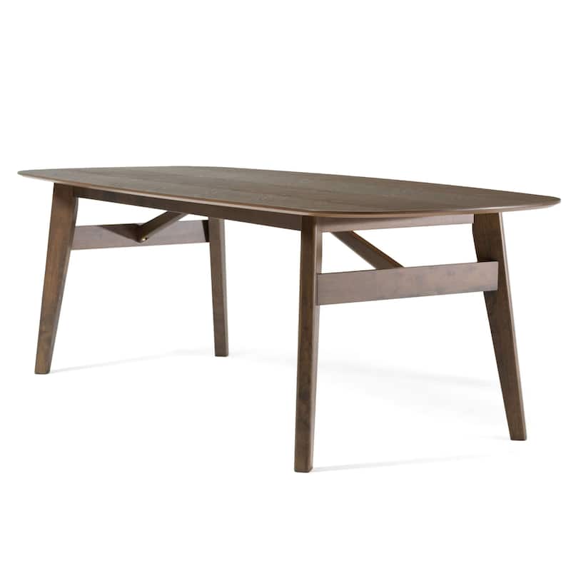Cid Estele Dining Table, Wenge Brown Solid Wood, Rectangular 95 Inch - Night Wenge Brown