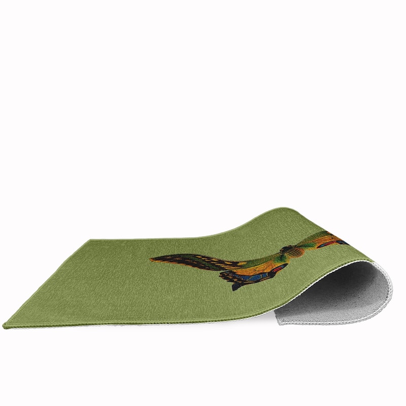 Colorful Butterfly Swallowtail Novelty Chenille Area Rug