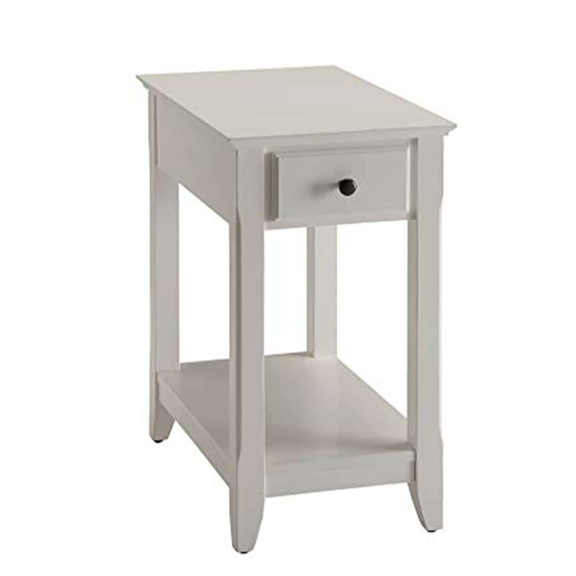 Affiable Side Table, White - 23 H x 22 W x 13 L Inches