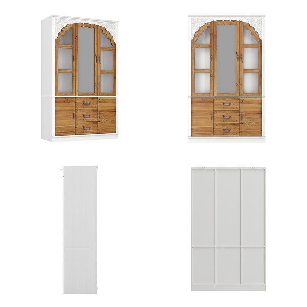 Vintage-Inspired Grand Closet Dual Wardrobe Set with Metal Accents - On  Sale - Bed Bath & Beyond - 40341395