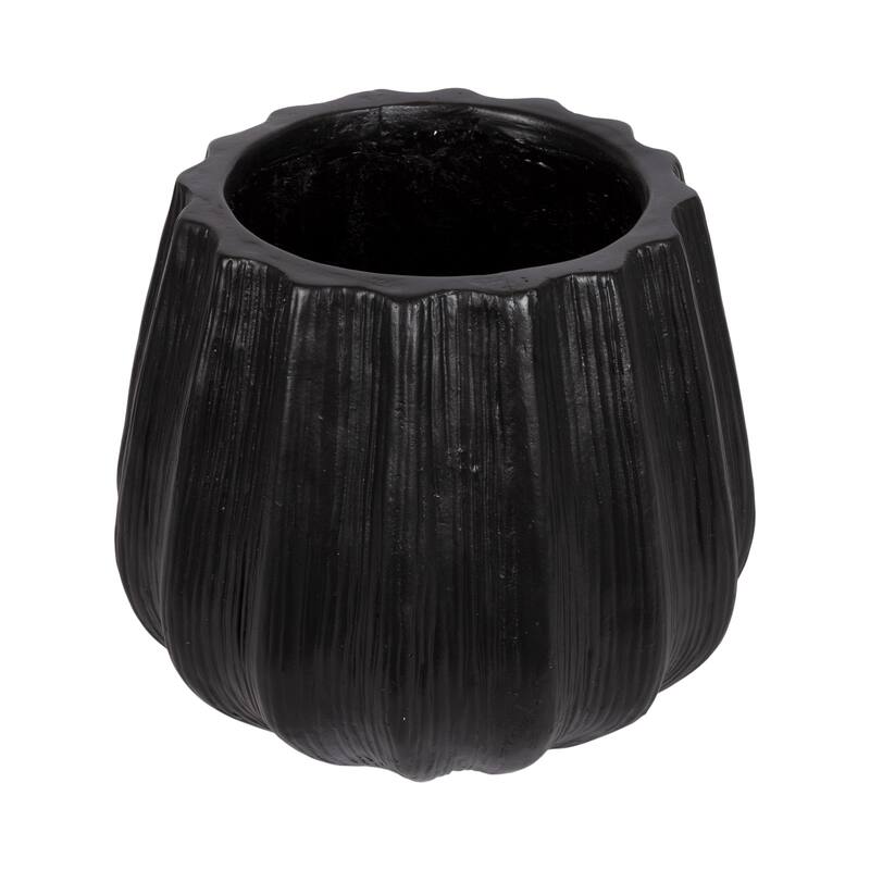 Kate and Laurel Claudel Scalloped Planter - 12x12x12 - Black