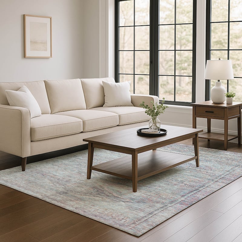 Premium Washable Super Soft Vintage Traditional Mayfield Rug - Pewter - 8' x 10'