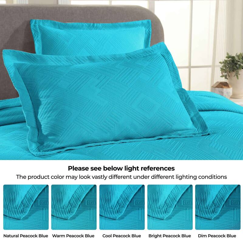 Superior Geometric Fret Cotton Decorative Bedspread Set