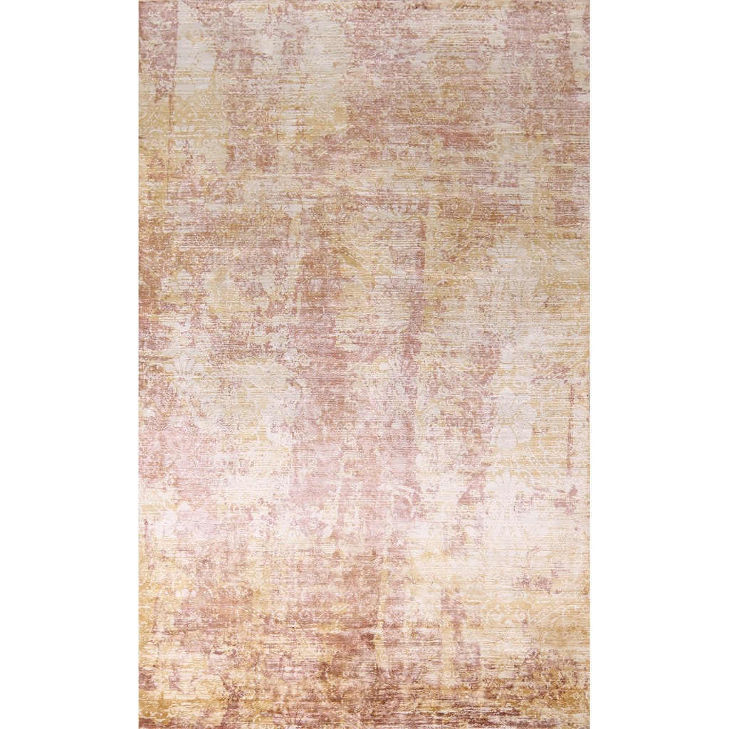 All-Over Abstract Oriental Area Rug Handmade Wool Carpet - 5'10"x 9'1"