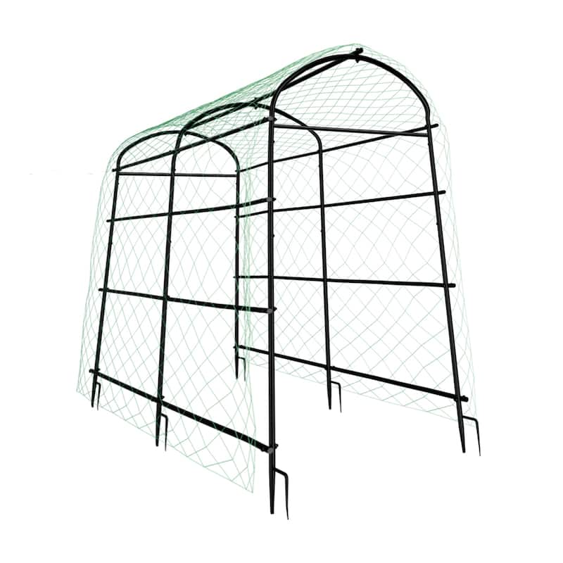 Large Metal Archway Arbor Plants Arch Trellis Garden Tunnel with Climbing Net