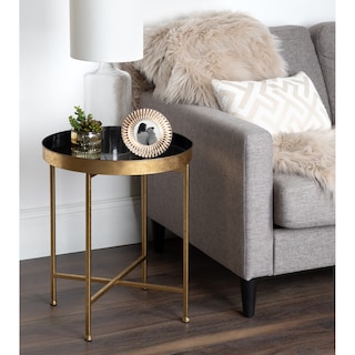 Kate and Laurel Celia Round Metal Side Table - 18.25x18.25x22