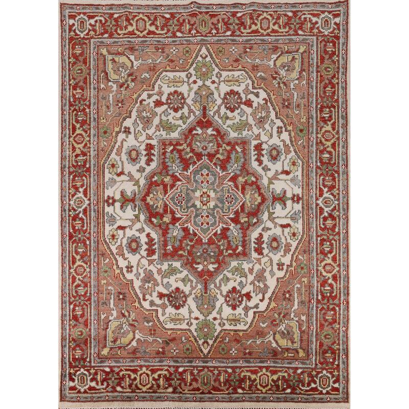 Heriz Serapi Indian Area Rug Handmade Wool Carpet - 7'9" x 10'2"