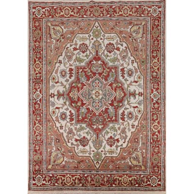 Heriz Serapi Indian Area Rug Handmade Wool Carpet - 7'9" x 10'2"