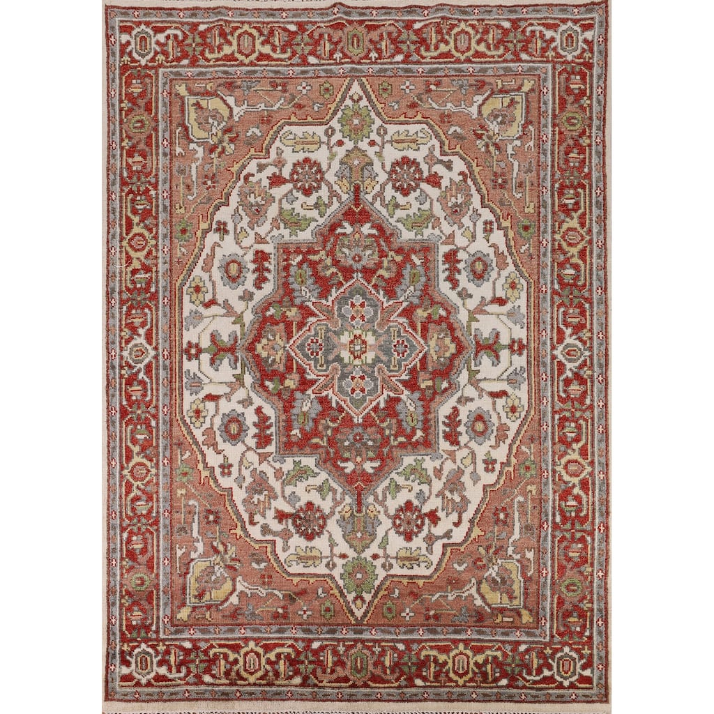Heriz Serapi Indian Area Rug Handmade Wool Carpet - 7'9" x 10'2"