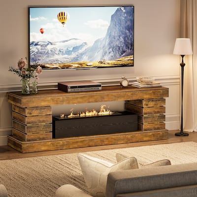 70.9" TV Industrial Entertainment Center with Storage