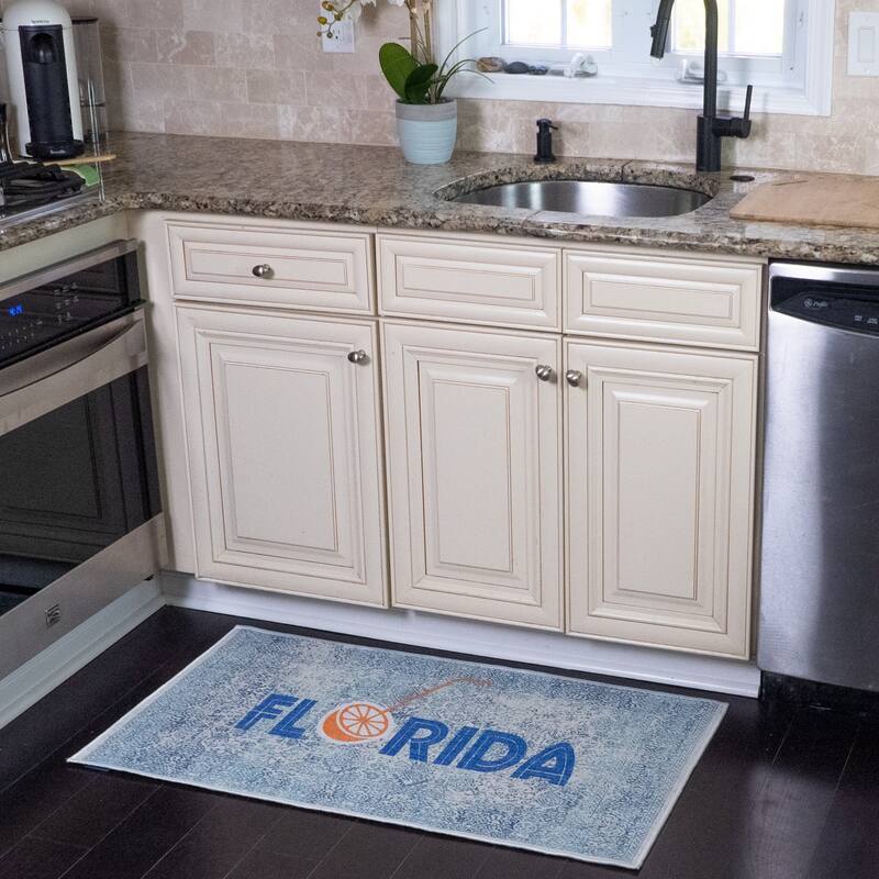 SussexHome Non-Skid Ultra-Thin Area Rugs for Laundry Room, Entryway, Bathroom and Kitchen - Washable Multipurpose Floor Mat
