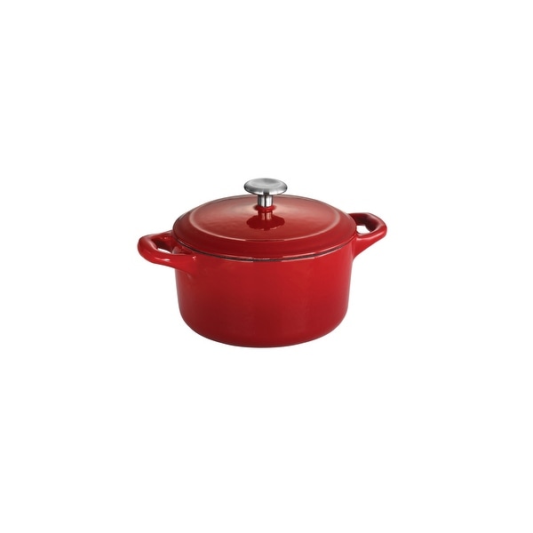 Tramontina 24 oz Enameled Cast-Iron Series 1000 Covered Mini Cocotte - Gradated Red. Opens flyout.
