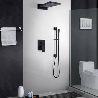 Three-Function Square Waterfall Spray Bathroom Shower Set