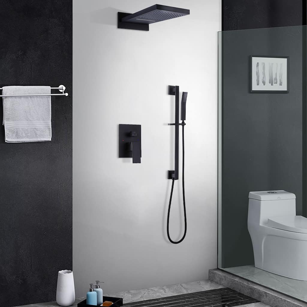 Three-Function Square Waterfall Spray Bathroom Shower Set