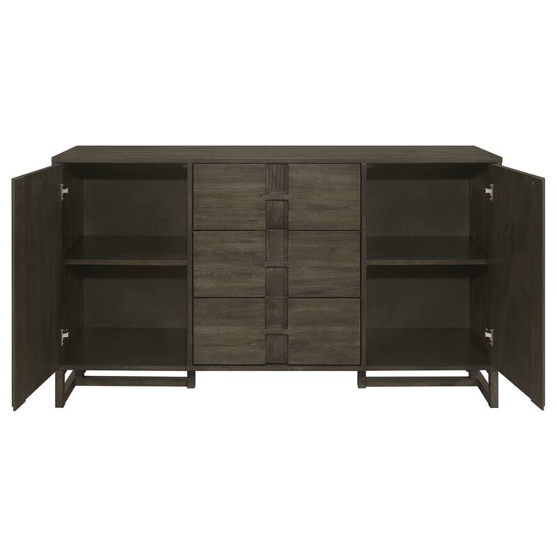 Kelly 3-Drawer Storage Dining Sideboard Buffet Dark Grey