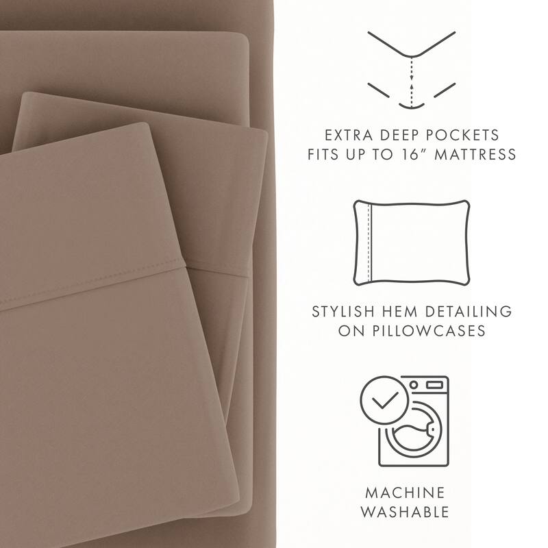 Becky Cameron Ultra-soft Deep Pocket Microfiber 4-piece Bed Sheet Set