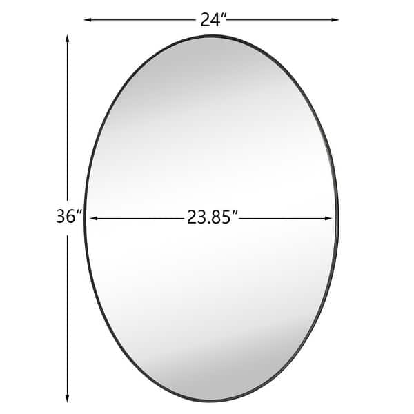 dimension image slide 1 of 3, TEHOME Javell Oval Metal Wall Mirror