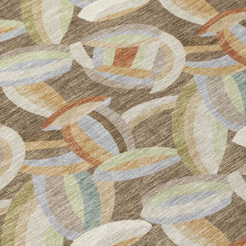 Machine Washable Indoor/ Outdoor Modern Heli Chantille Rug