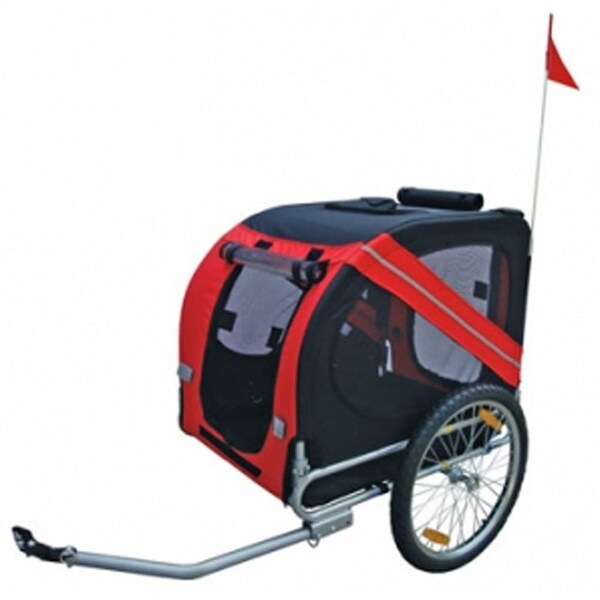 pawhut folding dog bike trailer