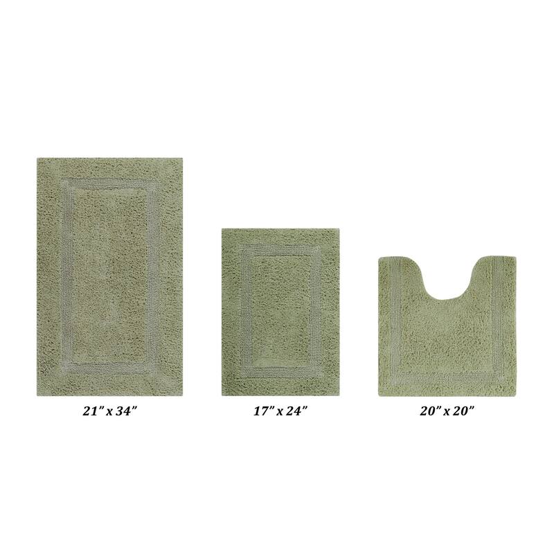 Better Trends Bath Rugs 100% Cotton Reversible Highly Water Absorbent Bathroom Rug for Shower, Sink, Bath Mats - Lux Collection