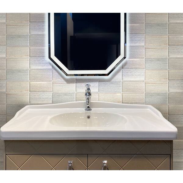slide 2 of 2, Apollo Tile Wooden Beige 3-in. x 6-in. Beveled Polished Marble Subway Tile (5 Sq ft/case)