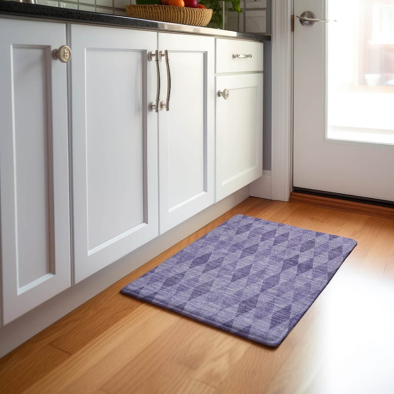 Premium Washable Super Soft Modern Diamonds Mayfield Rug - Purple - 1' 8" x 2' 6" - Rectangle
