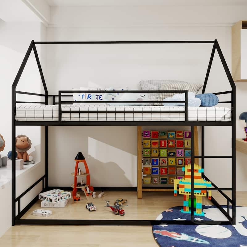 Heavy-duty Sturdy Metal Twin over Twin Bunk Bed