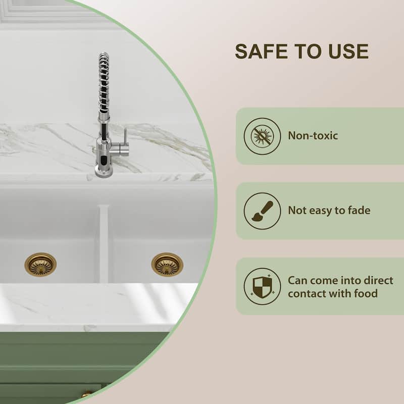 Lordear 33" Kitchen Sink Double Bowl Undermount Workstation Low Divider Quartz Composite Sink with Accessories